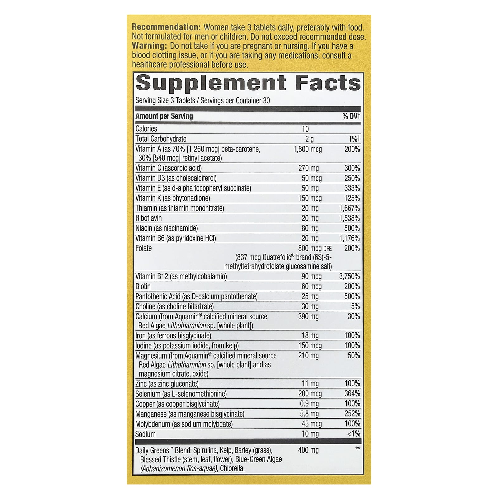 Nature's Way, Alive! Max3 Potency, Women's Complete Multivitamin, 90 Tablets - Image 2