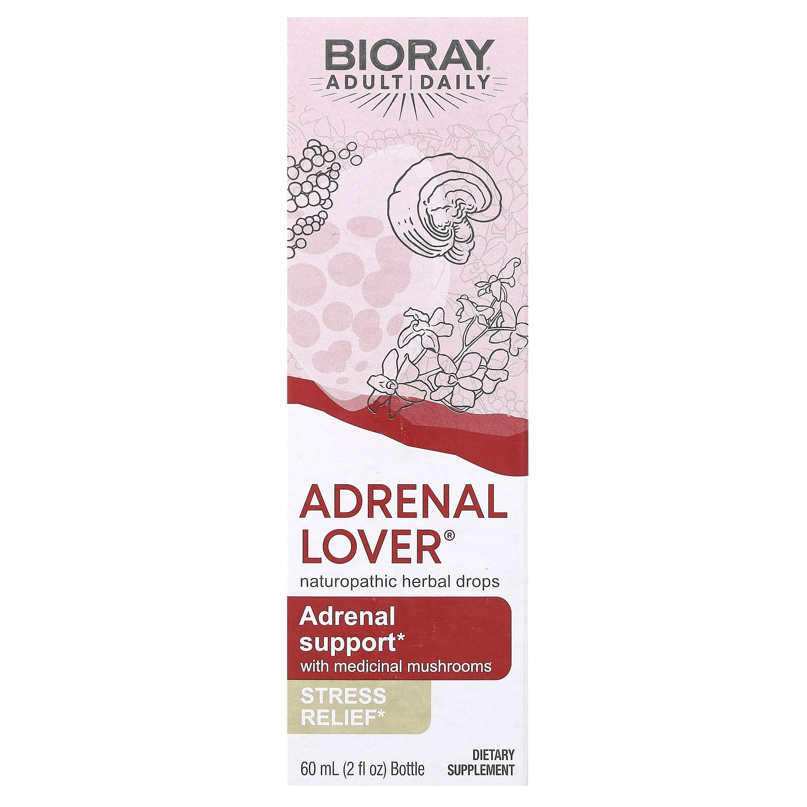 Bioray Adrenal Support with Medical Mushrooms - 2 fl oz (60 ml) - Image 1