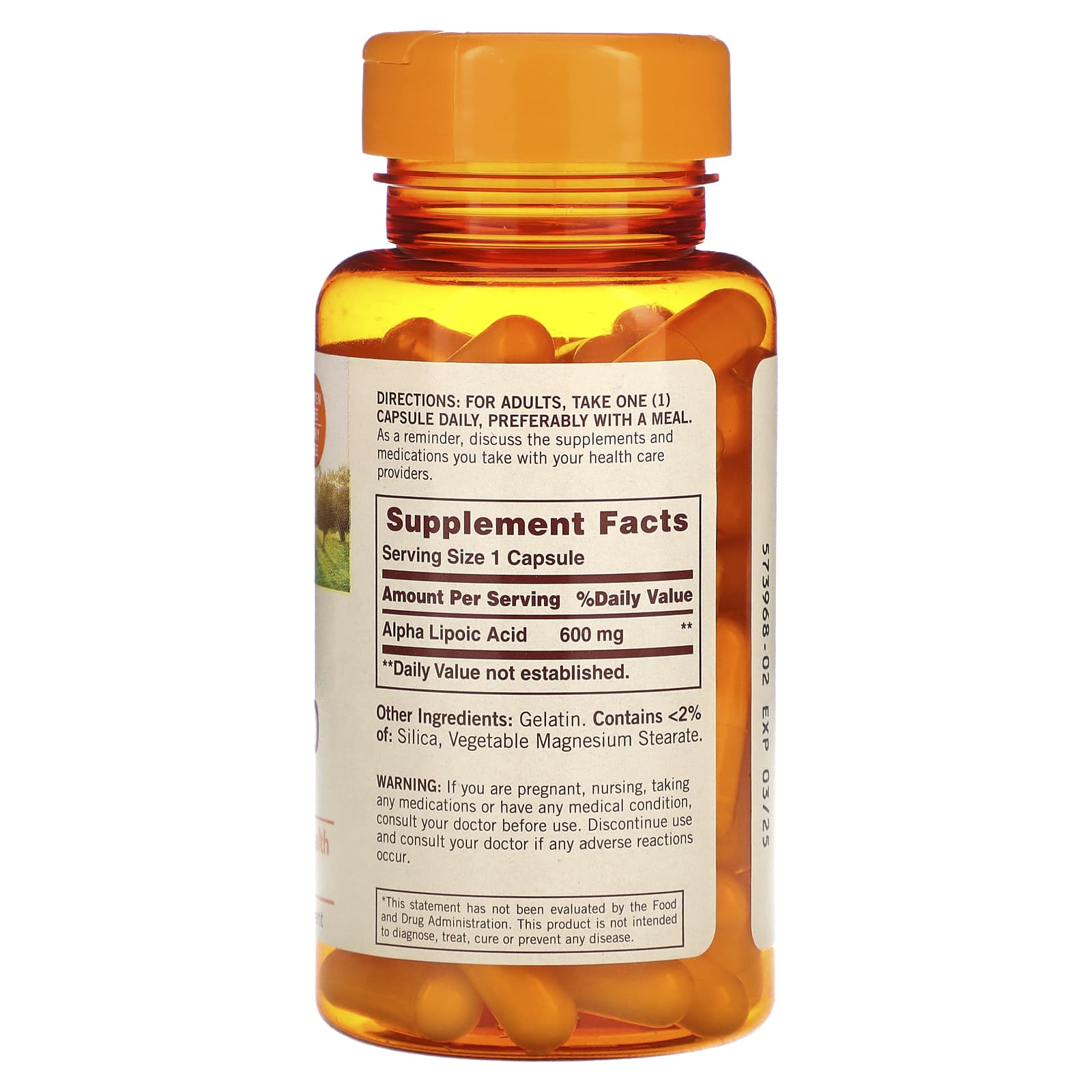 Sundown Naturals, Alpha Lipoic Acid, 600 mg, 60 Capsules - Image 2