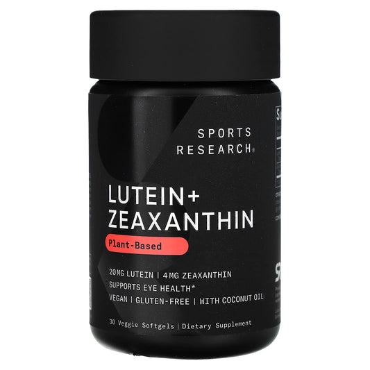 Sports Research, Lutein + Zeaxanthin, Plant-Based, 30 Veggie Softgels - Image 1