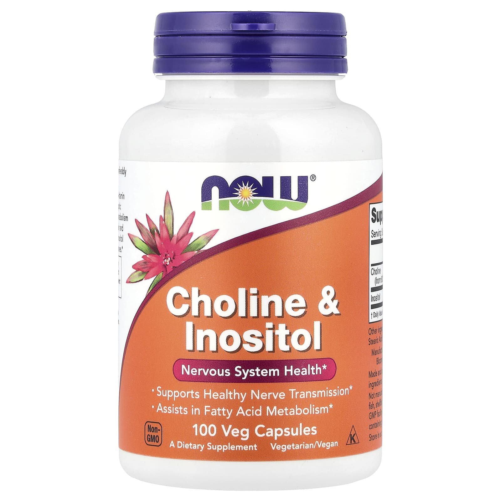 NOW Foods, Choline & Inositol, 100 Veg Capsules - Image 1
