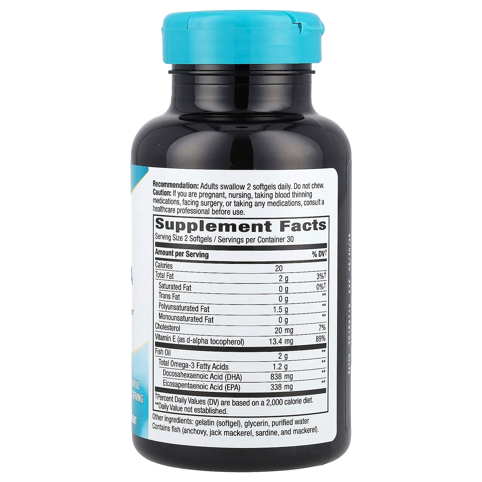 Nature's Way, Mega-DHA Premium Fish Oil, 2,000 mg, 60 Softgels (1,000 mg Per Softgel)