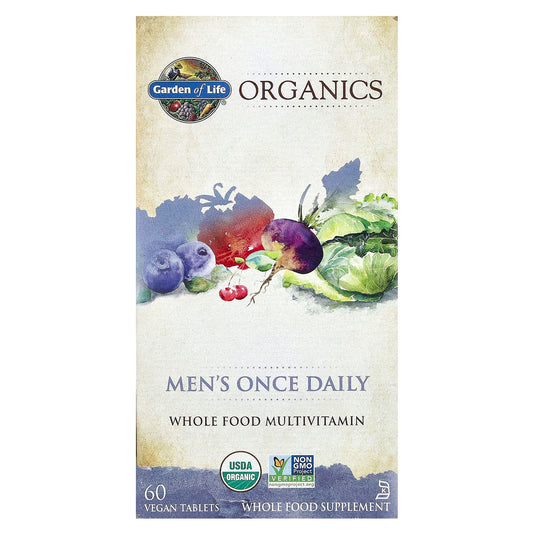 Garden of Life Organic Men's Whole Food Multivitamin, 60 Vegan Tablets - Image 1