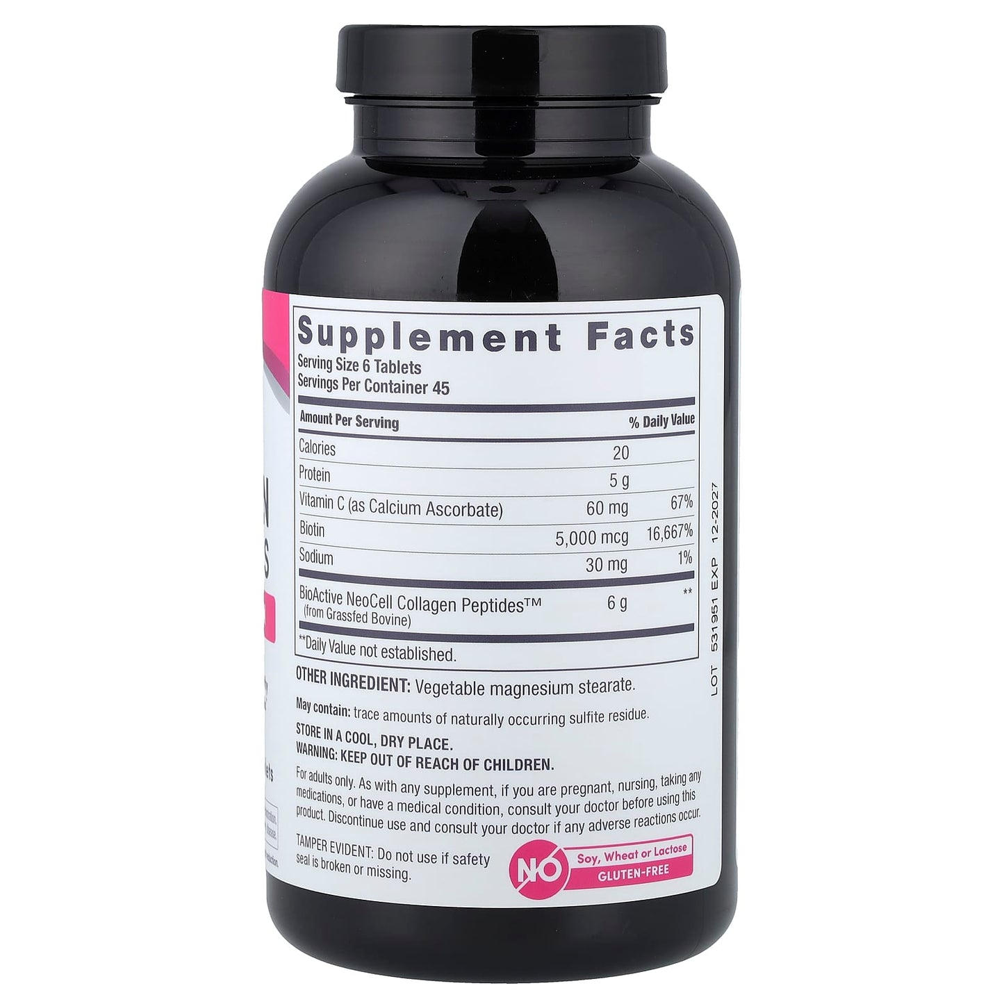 NeoCell, Grassfed Collagen Peptides + Vitamin C & Biotin, 270 Tablets - Image 2