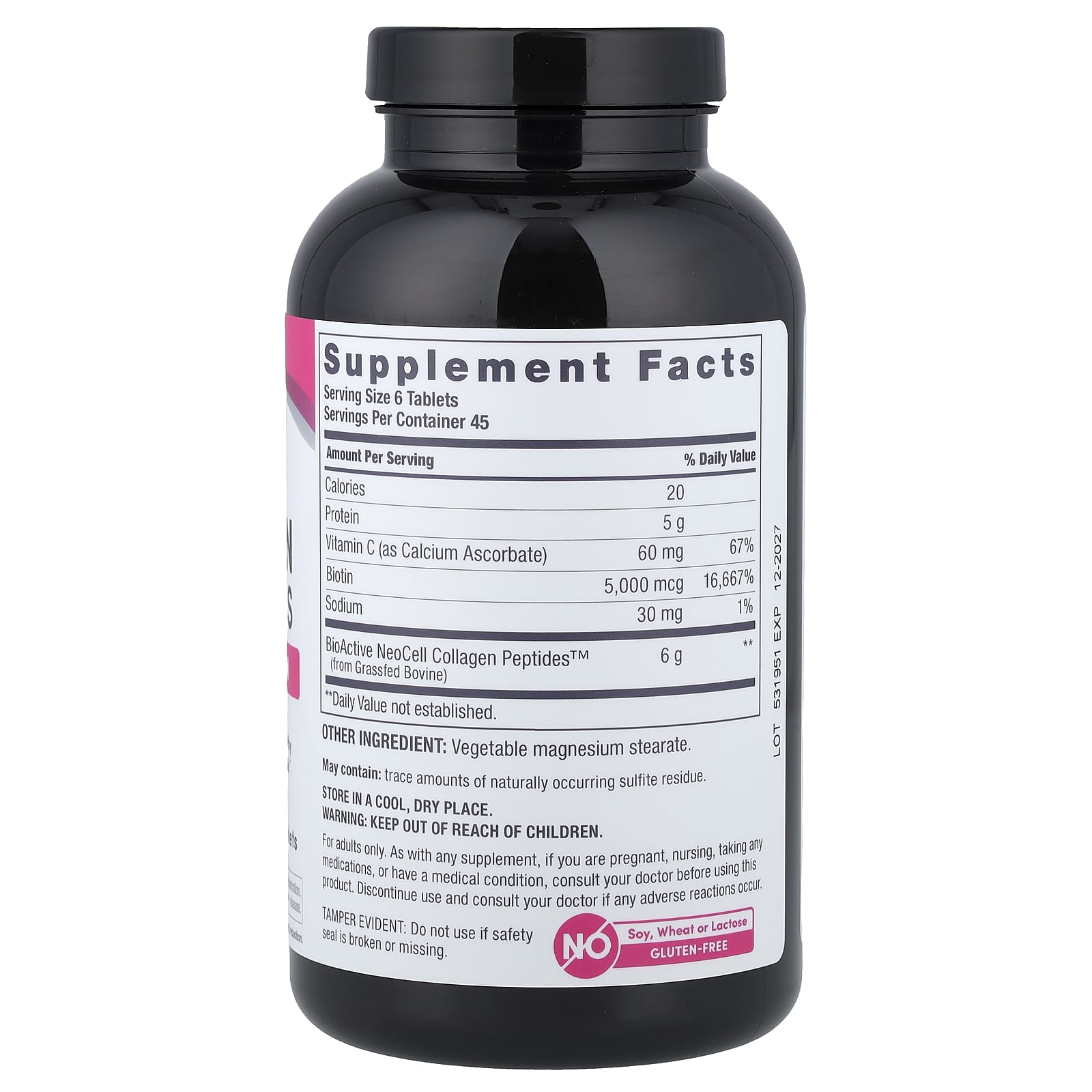 NeoCell, Grassfed Collagen Peptides + Vitamin C & Biotin, 270 Tablets - Image 2