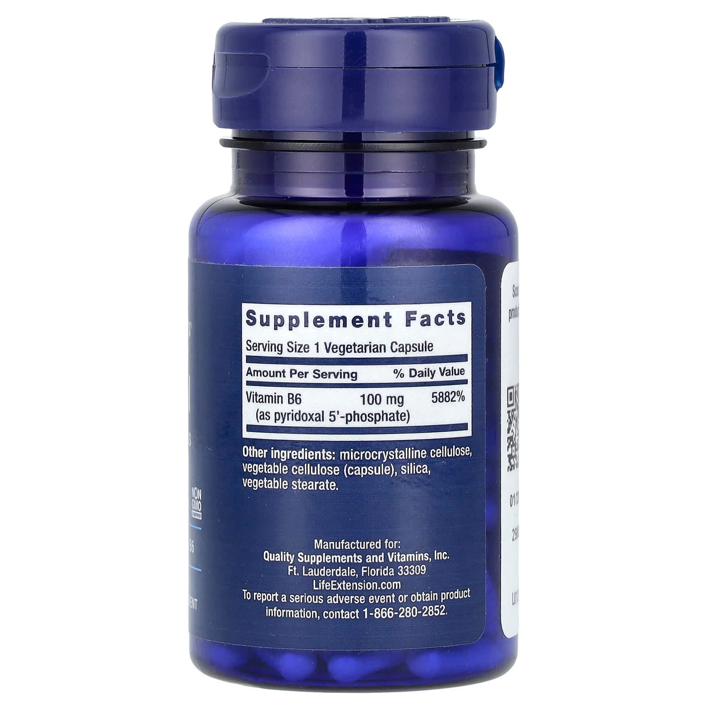 Life Extension, Pyridoxal 5'-Phosphate Caps, 100 mg, 60 Vegetarian Capsules - Image 2