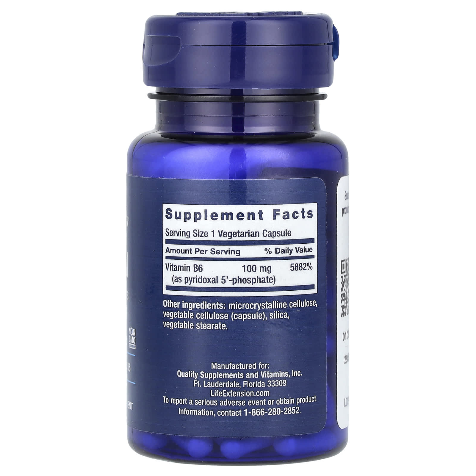 Life Extension, Pyridoxal 5'-Phosphate Caps, 100 mg, 60 Vegetarian Capsules - Image 2
