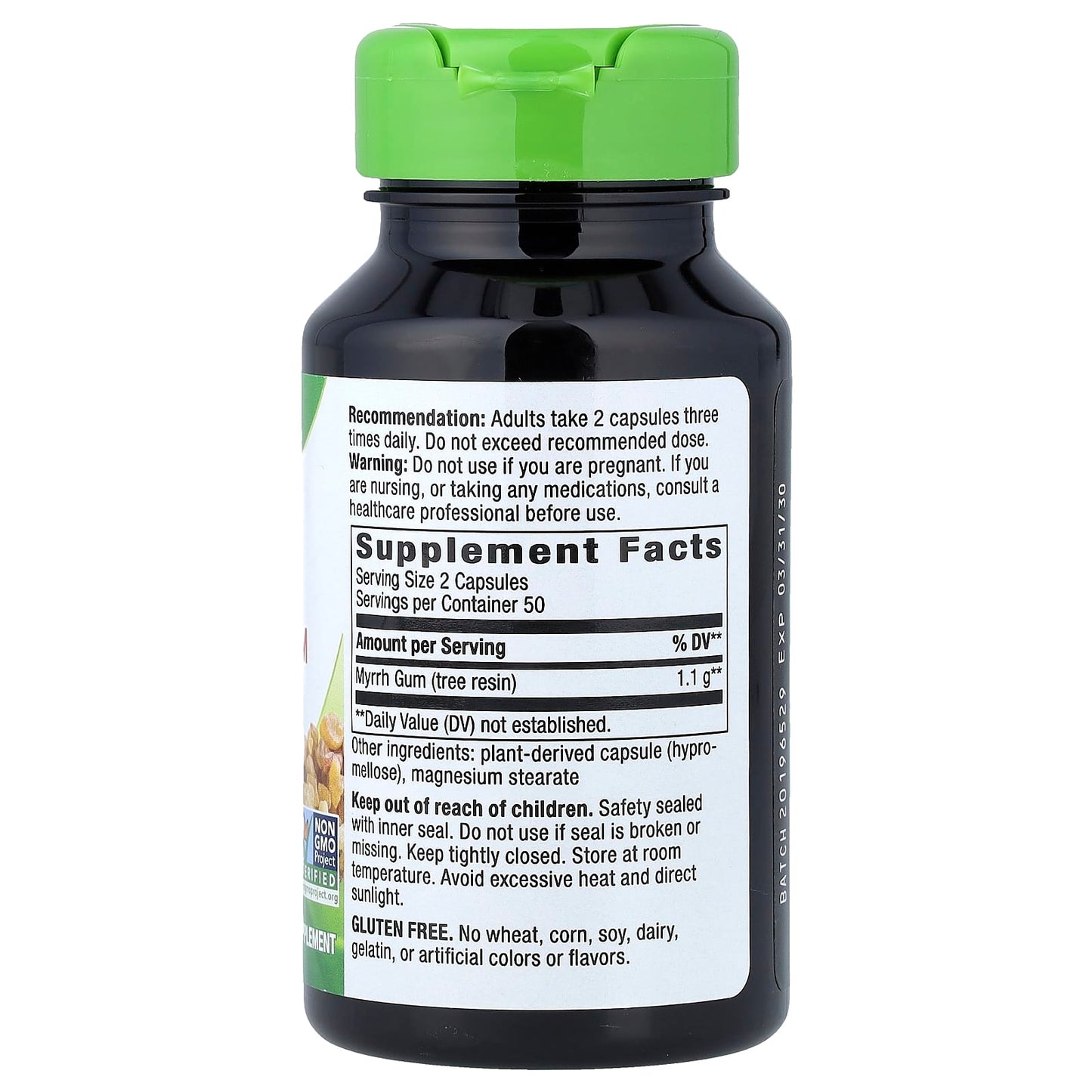 Nature's Way, Myrrh Gum, Tree Resin, 100 Vegan Capsules (550 mg per Capsule) - Image 2