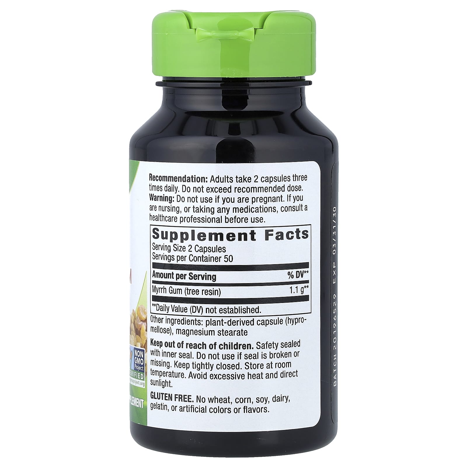 Nature's Way, Myrrh Gum, Tree Resin, 100 Vegan Capsules (550 mg per Capsule) - Image 2