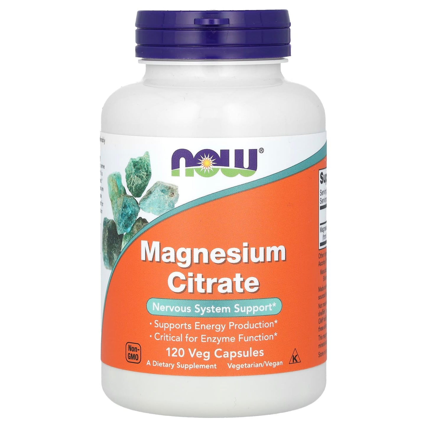 NOW Foods, Magnesium Citrate, 120 Veg Capsules (133 mg per Capsule) - Image 1