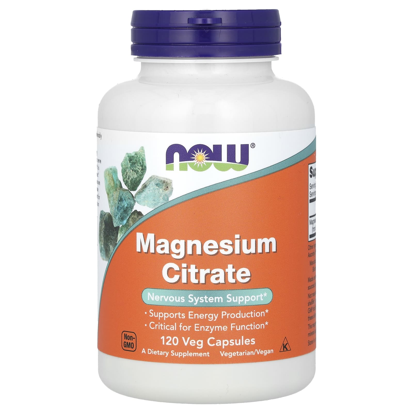 NOW Foods, Magnesium Citrate, 120 Veg Capsules (133 mg per Capsule) - Image 1