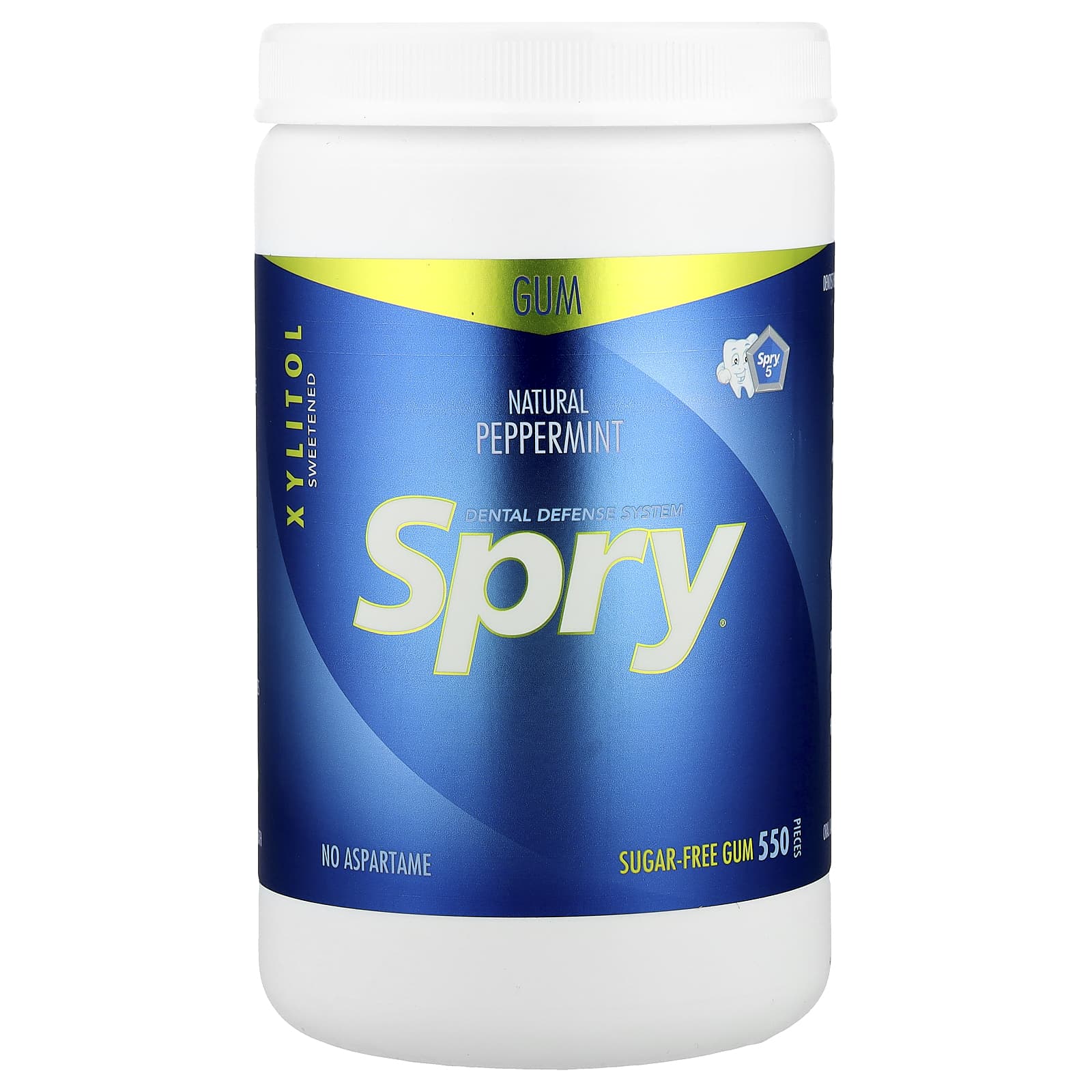 Xlear, Spry®, Chewing Gum, Natural Peppermint, 550 Pieces - Image 1