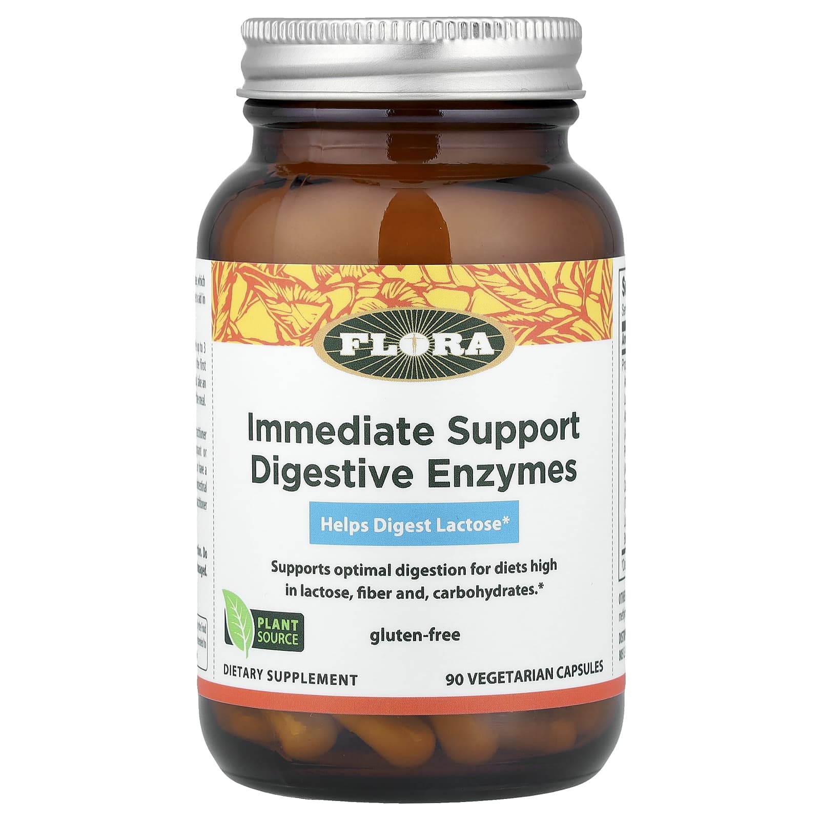 Flora Digestive Enzymes for Lactose, Gluten Free, Vegetarian Capsules - Image 1