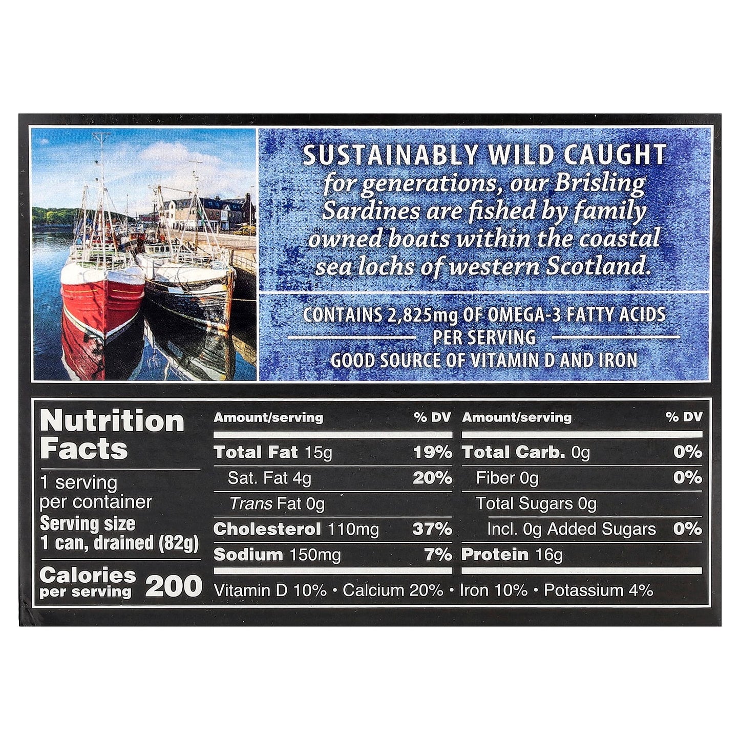 Crown Prince Natural, Brisling Sardines, In Spring Water, 3.75 oz (106 g)