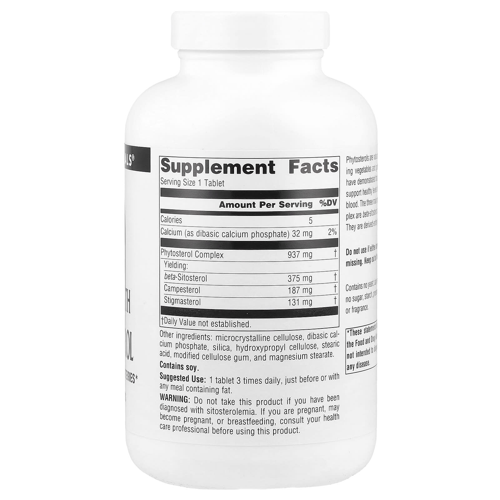 Source Naturals, Mega Strength Beta Sitosterol, 375 mg, 120 Tablets - Image 2