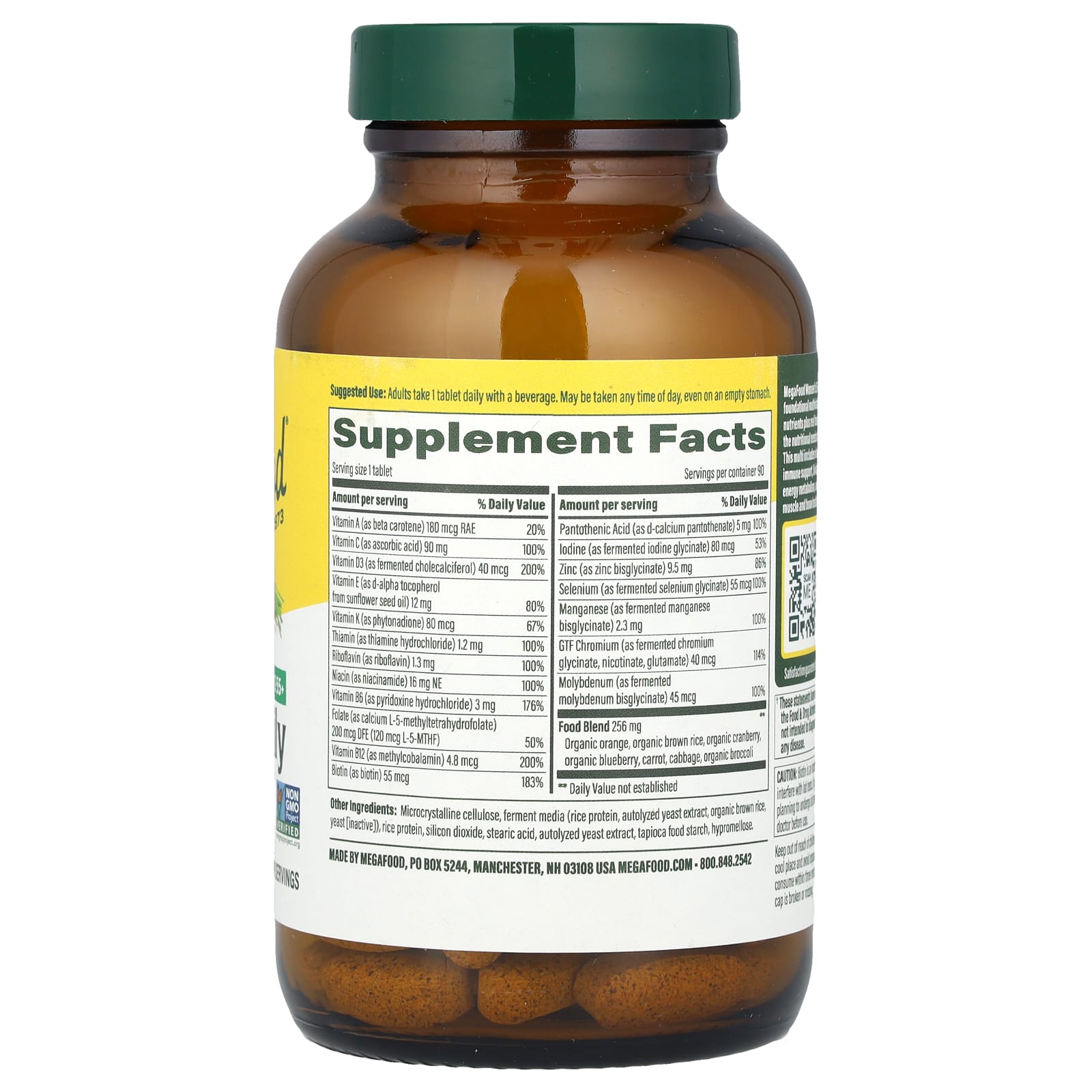 MegaFood, Women's 55+, One Daily Multivitamin, 90 Tablets - Image 2