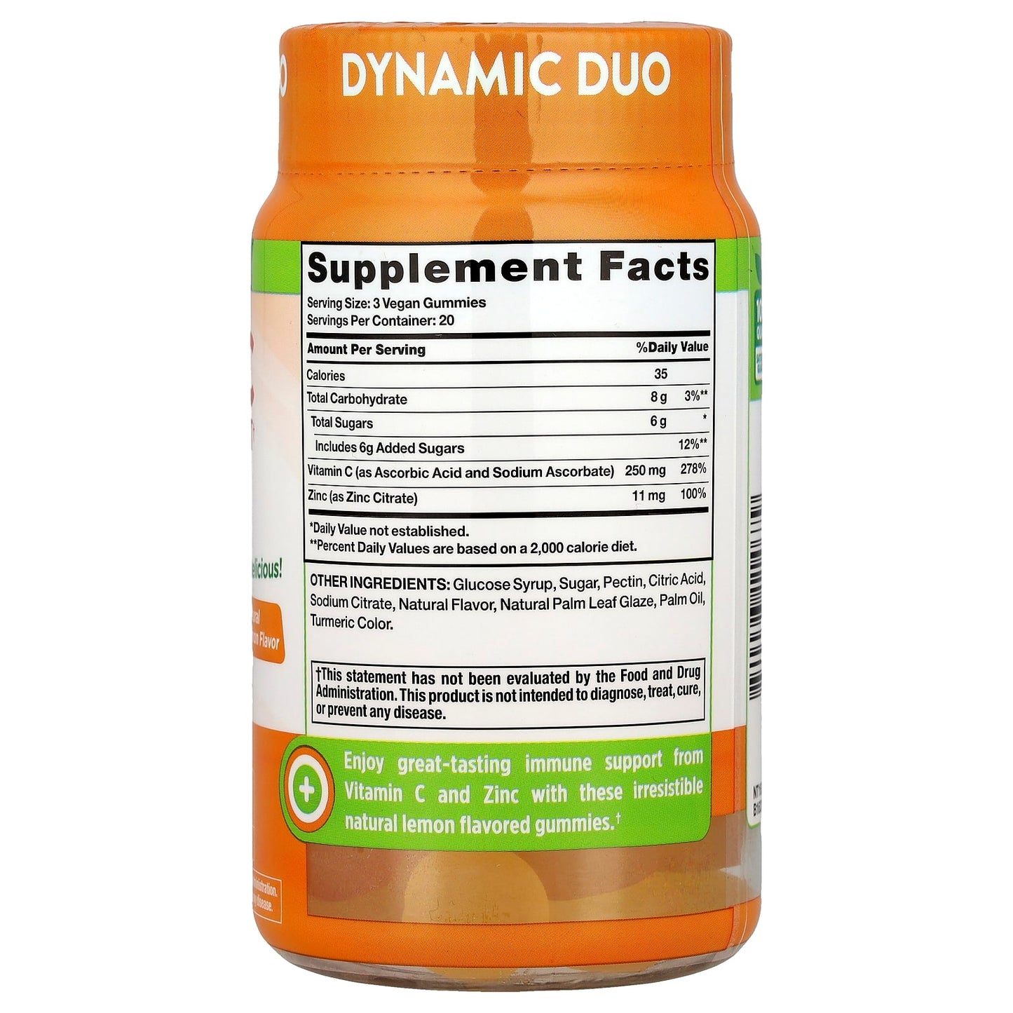 Nature's Truth, C + Zinc, Immune Support Gummies, Natural Lemon, 60 Vegan Gummies - Image 2