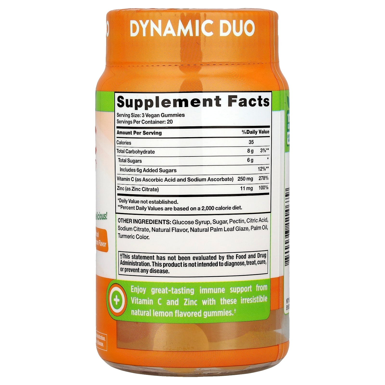 Nature's Truth, C + Zinc, Immune Support Gummies, Natural Lemon, 60 Vegan Gummies - Image 2