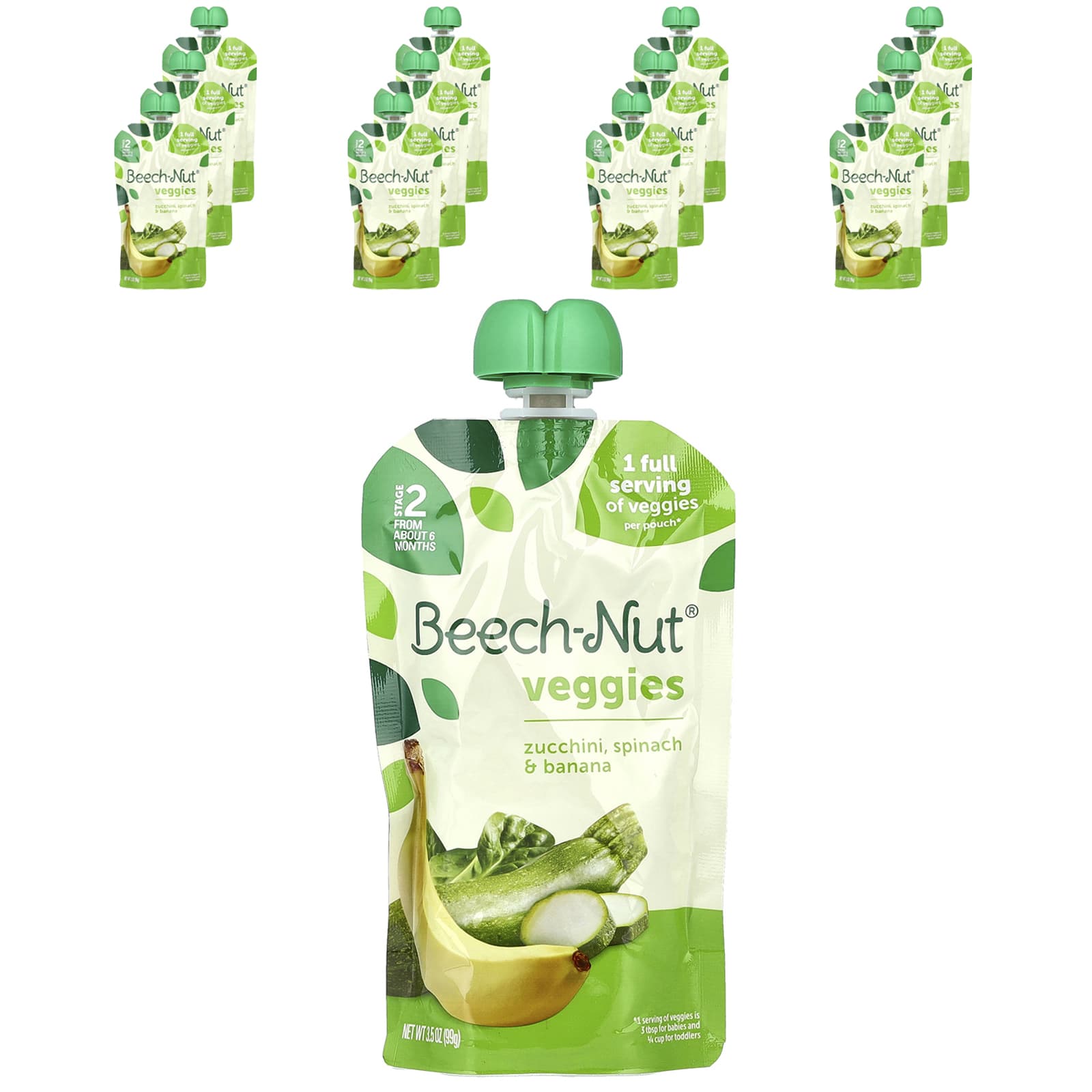 Beech-Nut Stage 2 Veggies Pouches for Babies 6+ Months - Image 1