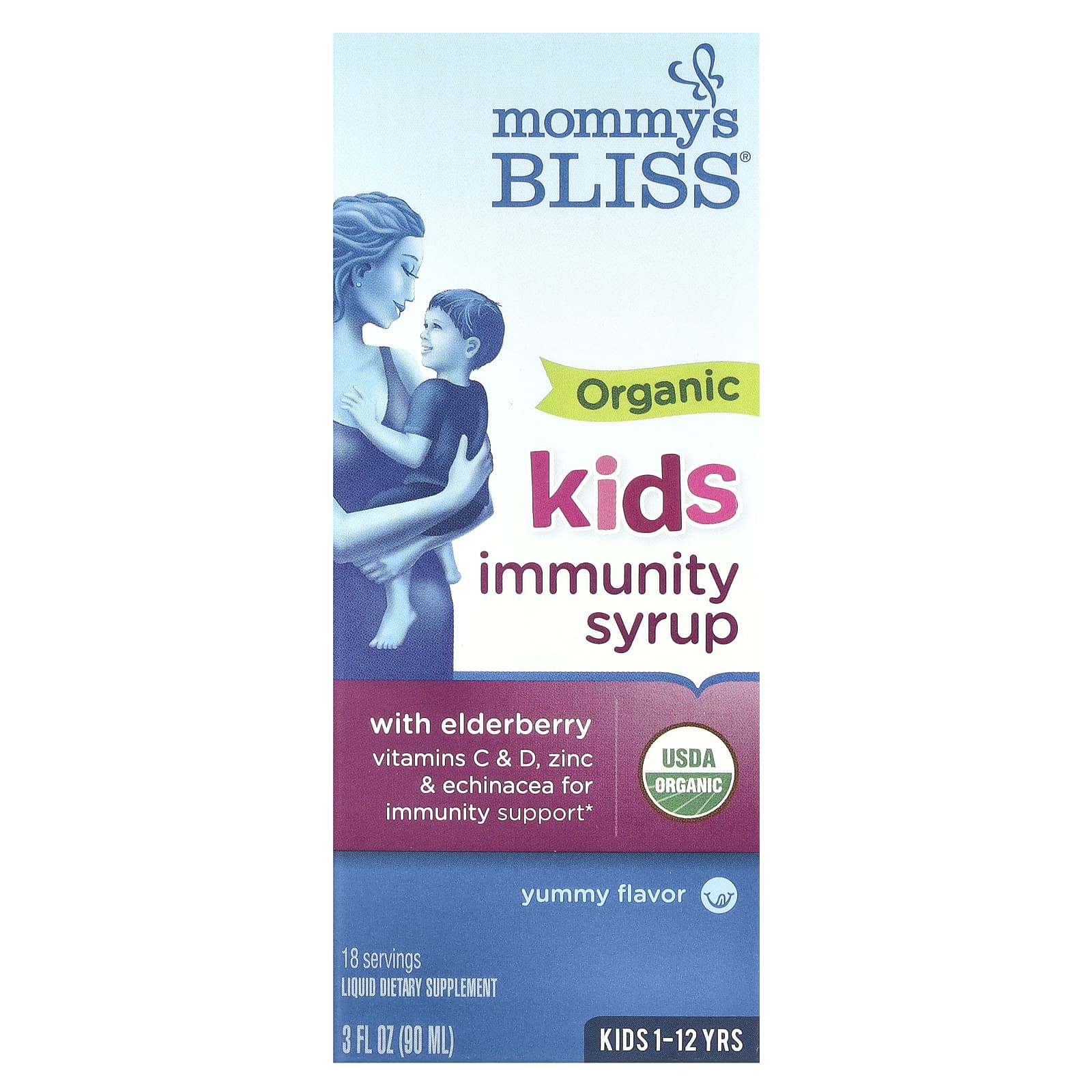 Mommy's Bliss, Kids, Organic Immunity Syrup, 1-12 Yrs, 3 fl oz (90 ml)