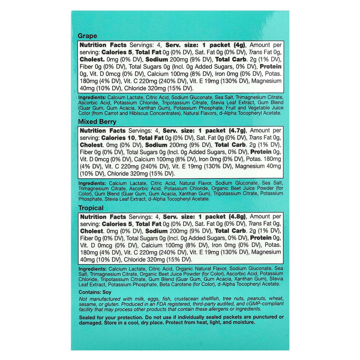 Electrolyte Drink Mix with Vitamins C & E - 5 Flavors - Image 2