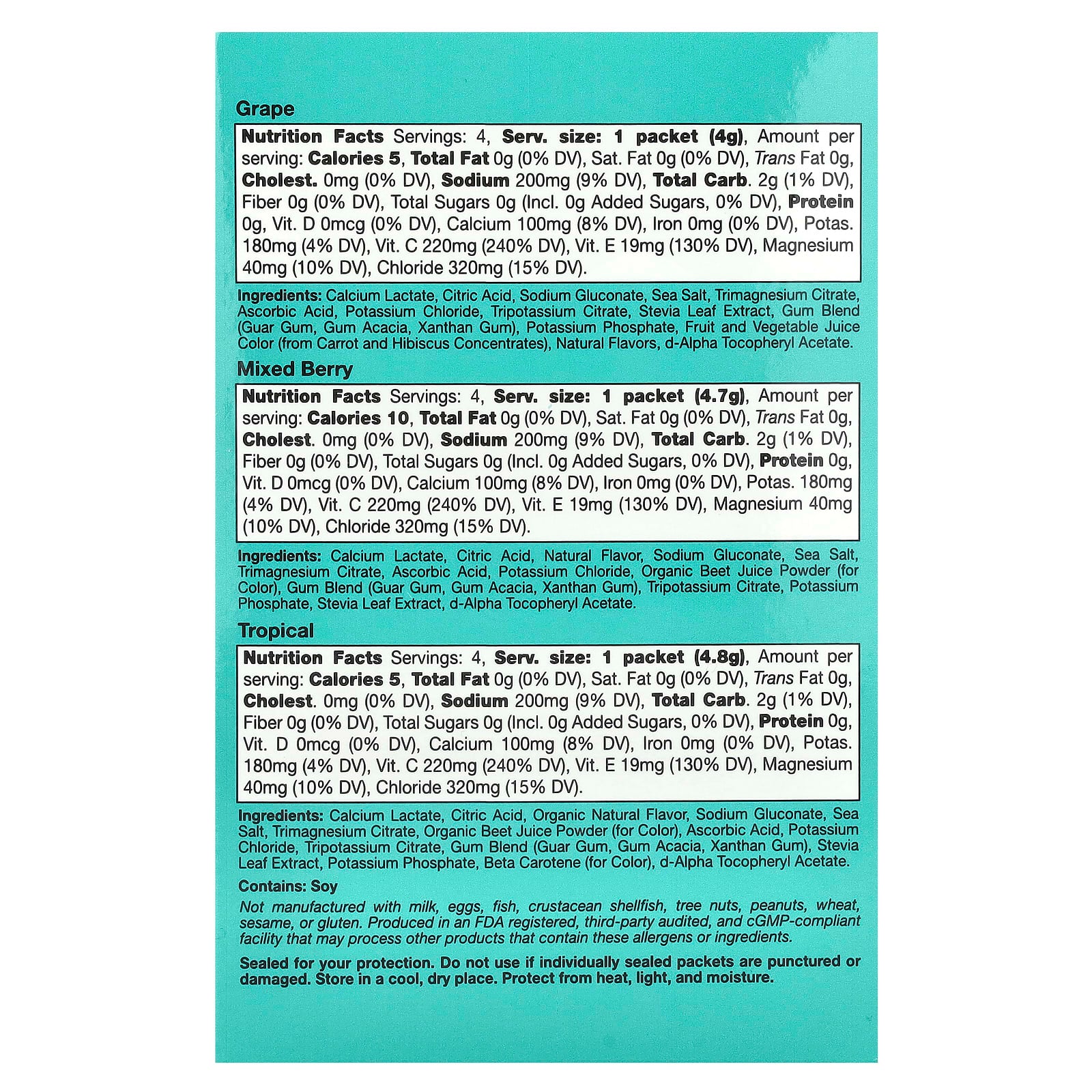 Electrolyte Drink Mix with Vitamins C & E - 5 Flavors - Image 2