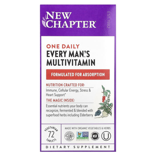 New Chapter, One Daily  Every Man's Multivitamin, 72 Vegetarian Tablets - Image 1