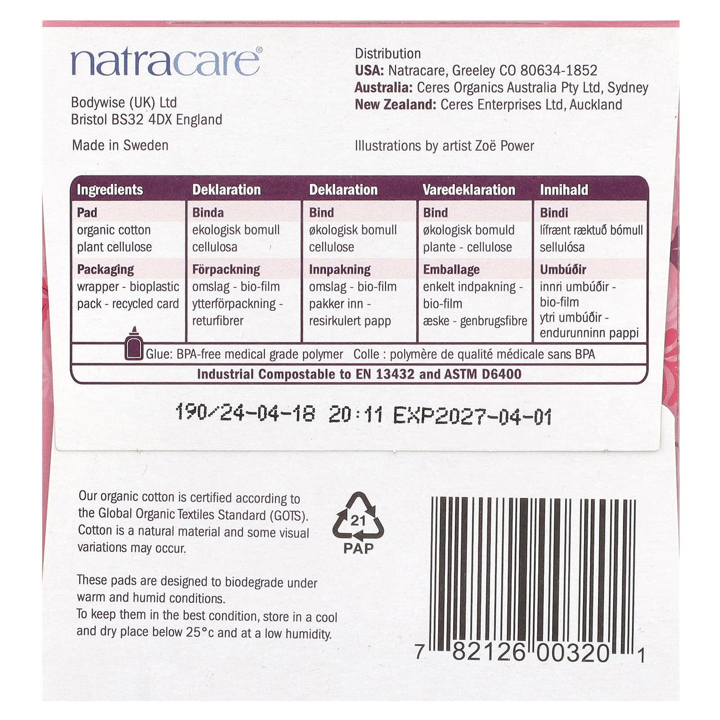 Natracare, Ultra Extra Pads, Long, 8 Pads - Image 2