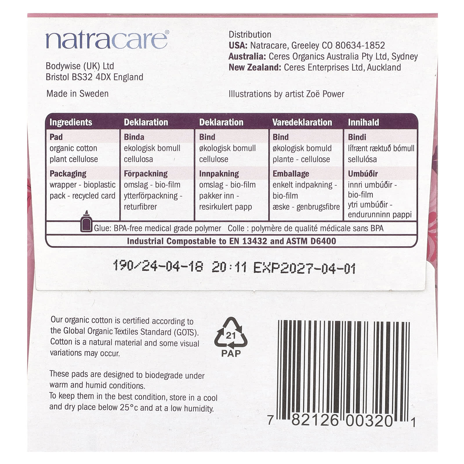 Natracare, Ultra Extra Pads, Long, 8 Pads - Image 2
