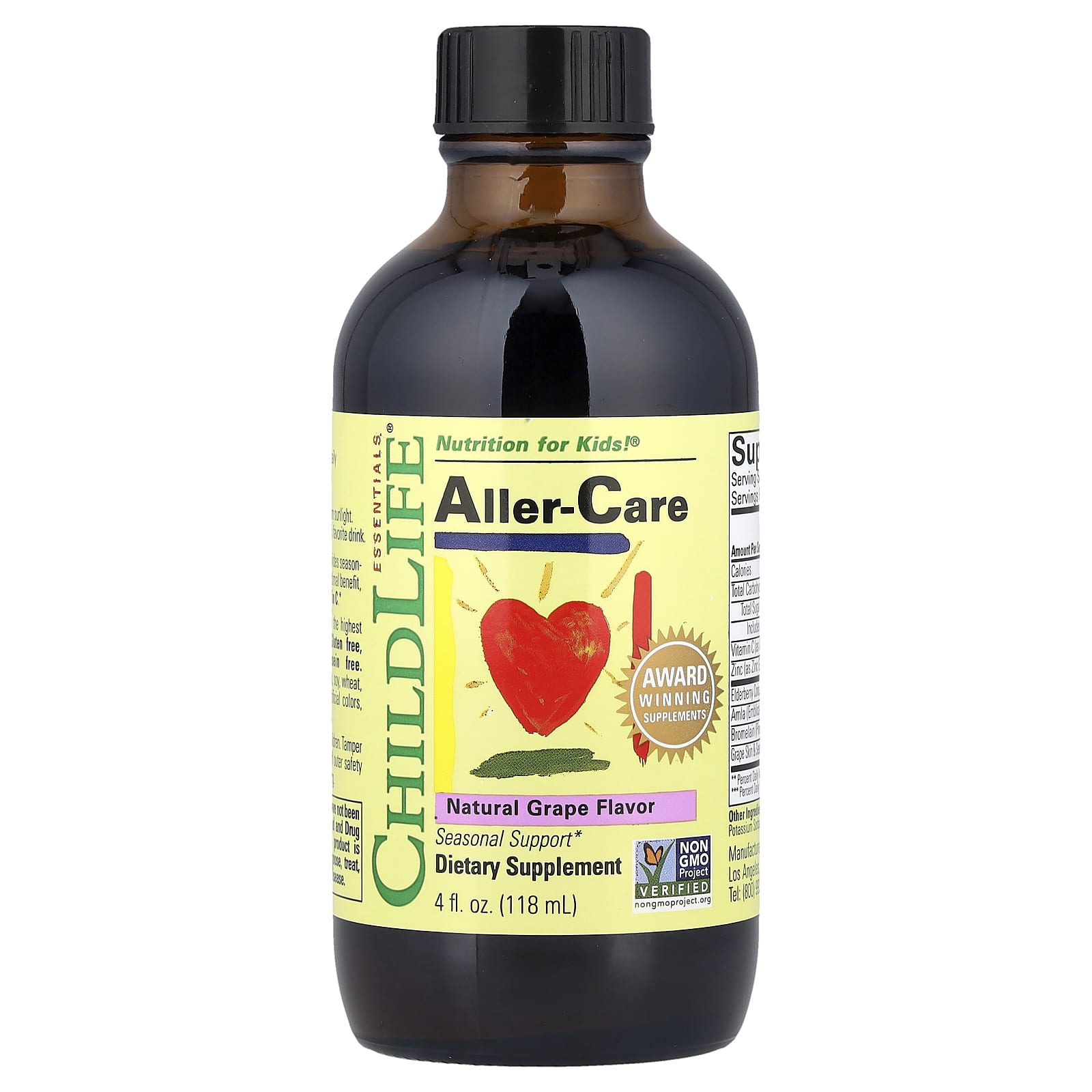 Natural Grape Aller-Care for Kids by ChildLife Essentials - 4 fl oz - Image 1