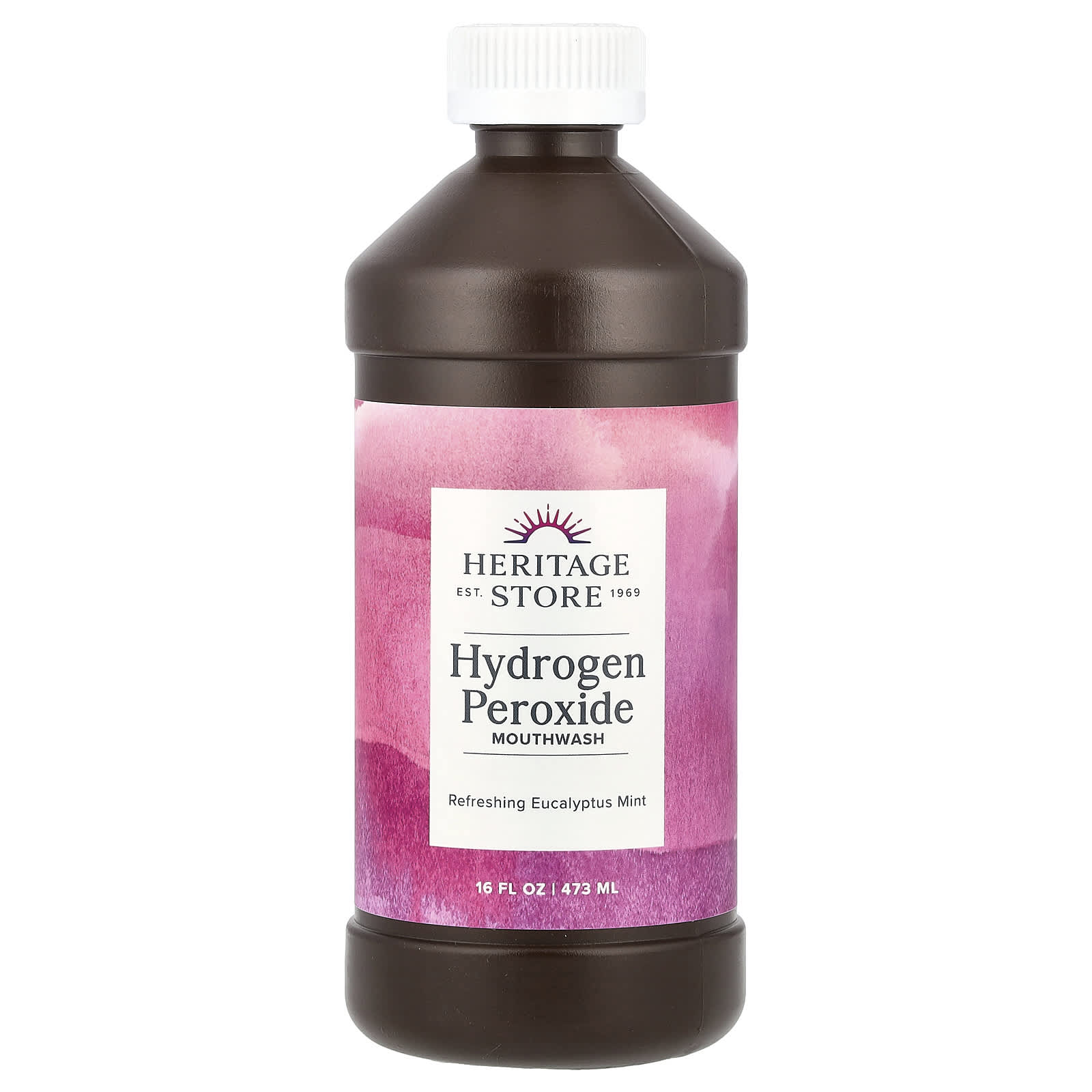 Heritage Store Eucalyptus Mint Hydrogen Peroxide Mouthwash, 16 fl oz - Image 1