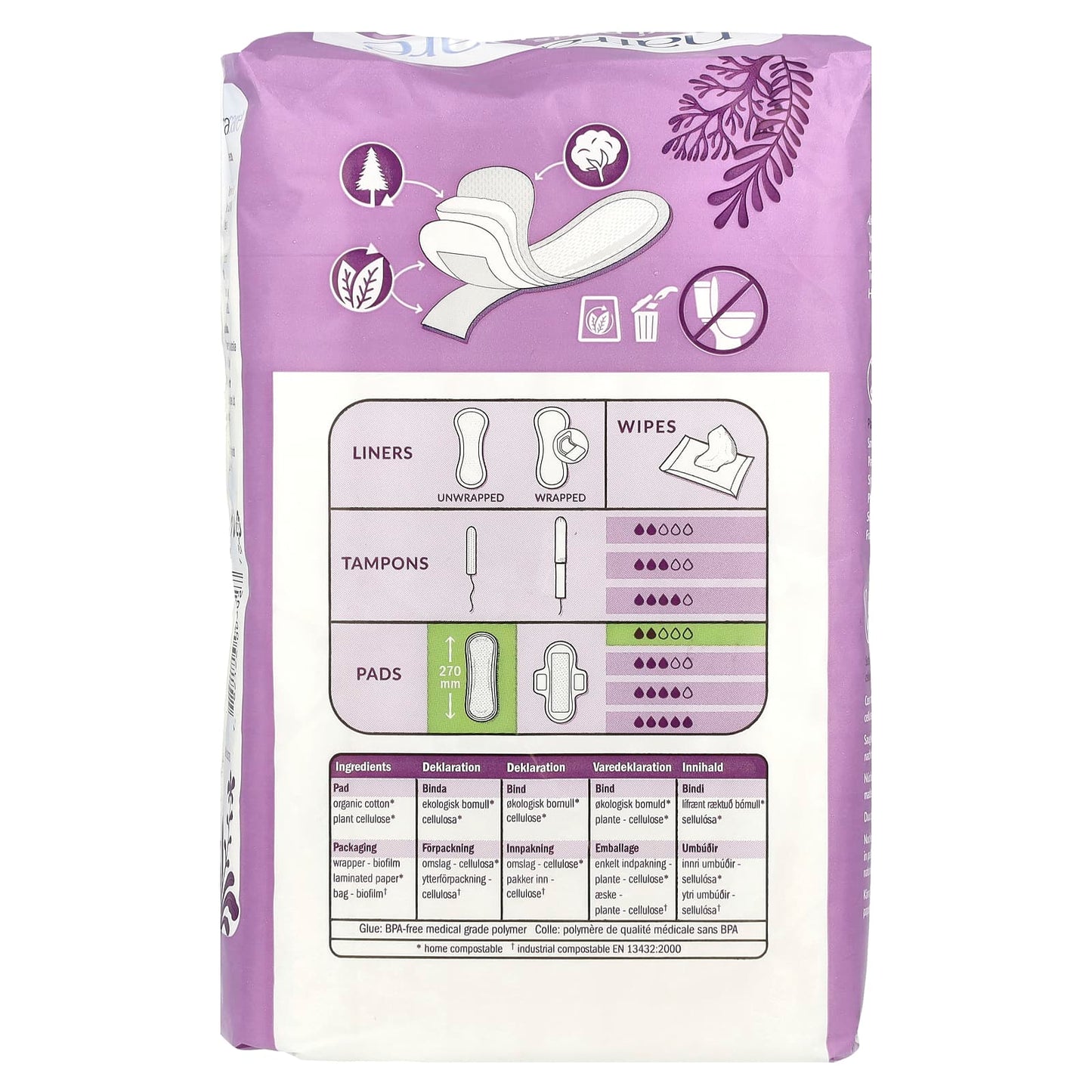 Natracare, Maxi Pads, Organic Cotton Cover, Regular, 14 Pads - Image 2