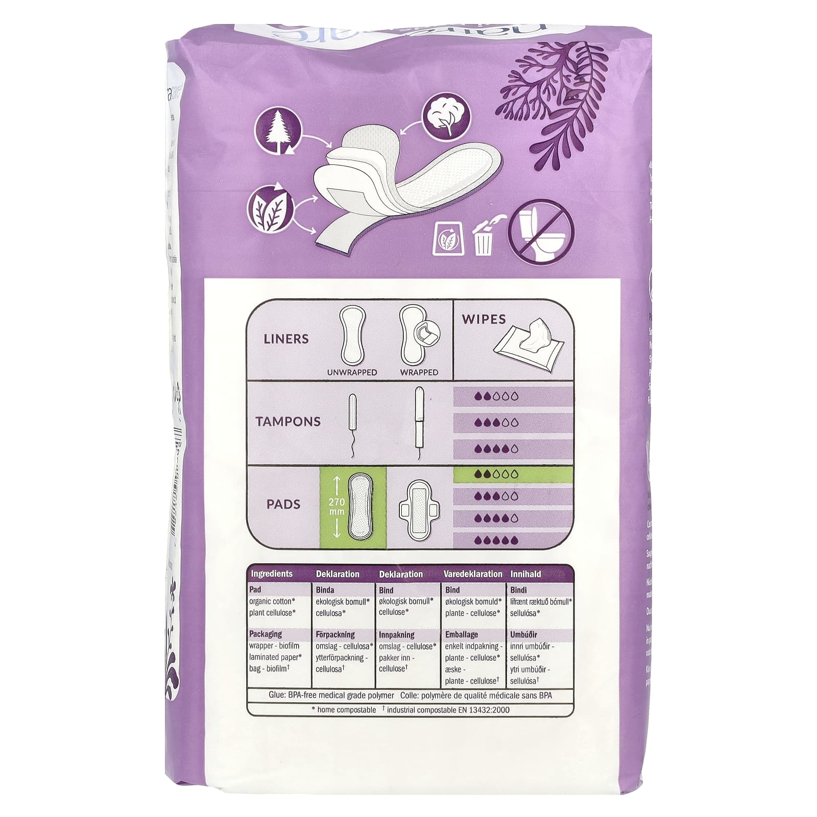 Natracare, Maxi Pads, Organic Cotton Cover, Regular, 14 Pads - Image 2