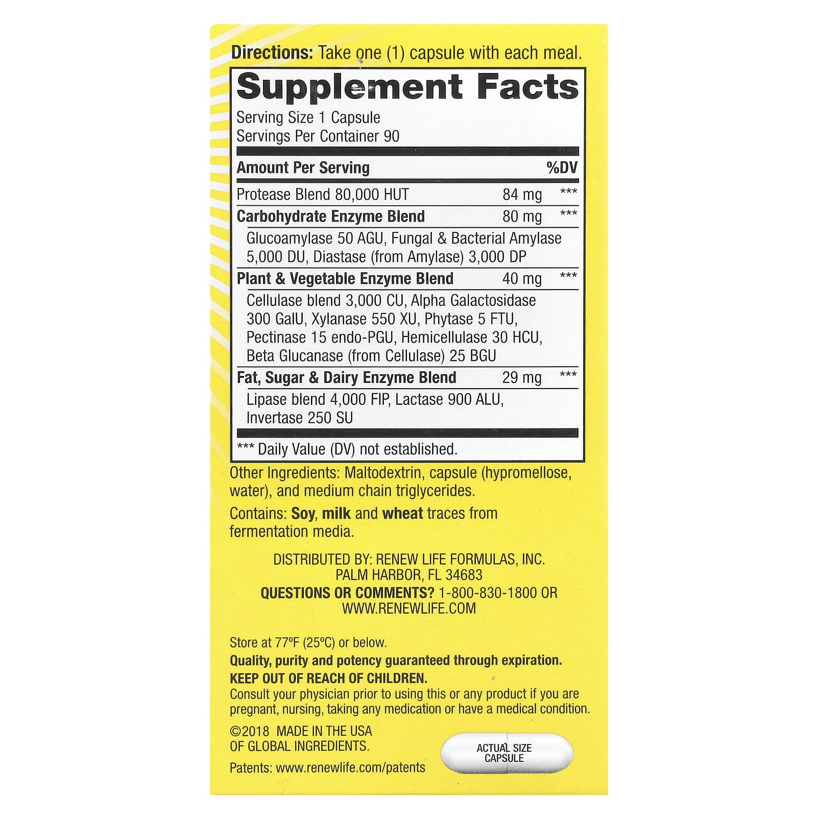 Renew Life, DigestMore™ Ultra Enzymes, 90 Vegetarian Capsules - Image 2