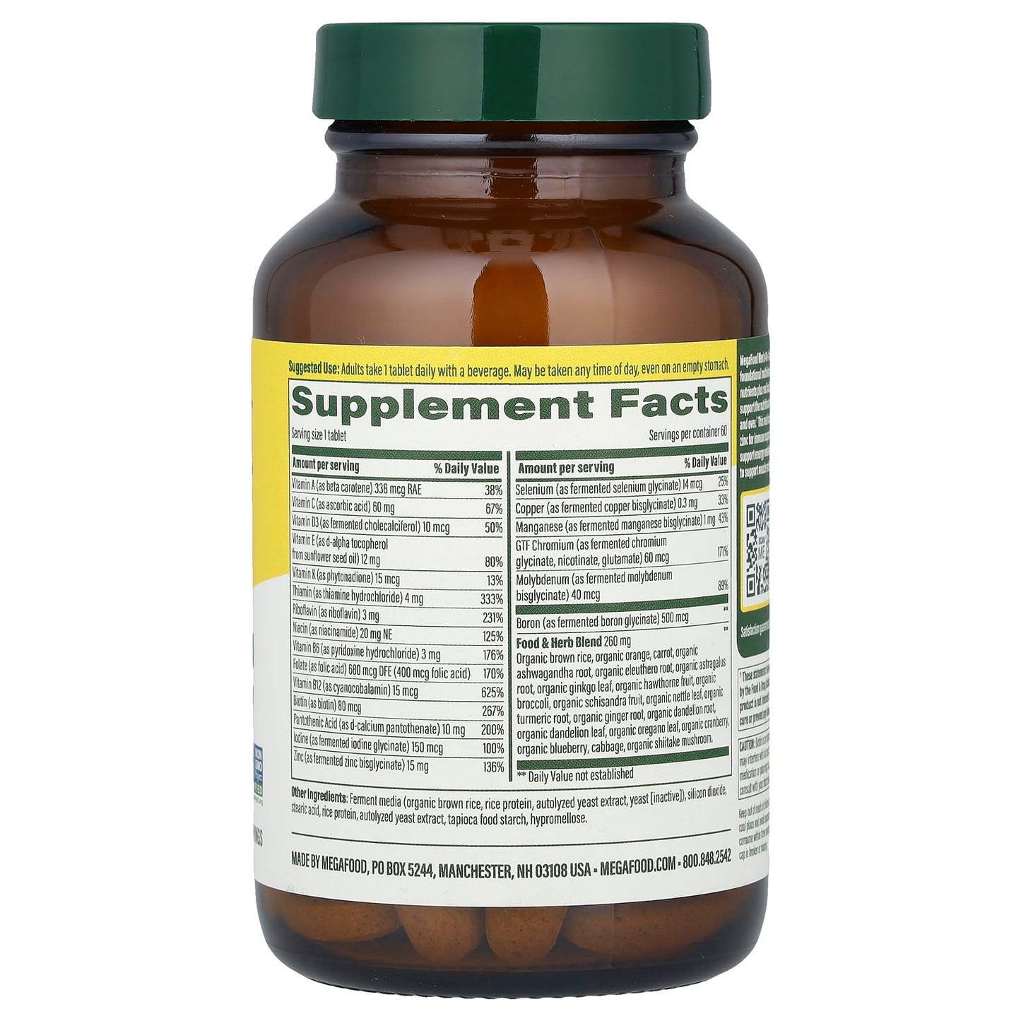 MegaFood, Men's 40+ One Daily Multivitamin, 60 Tablets - Image 2