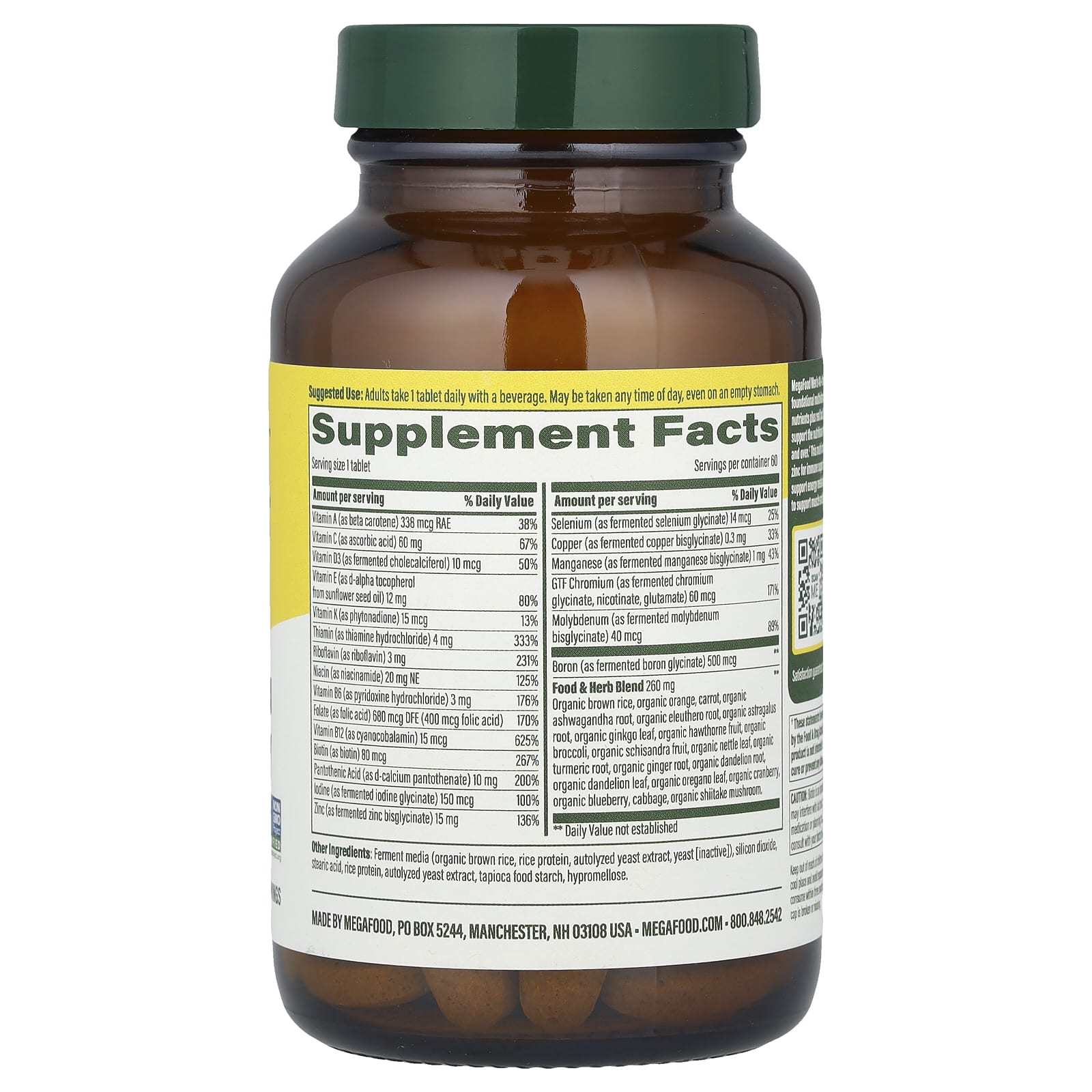 MegaFood, Men's 40+ One Daily Multivitamin, 60 Tablets - Image 2