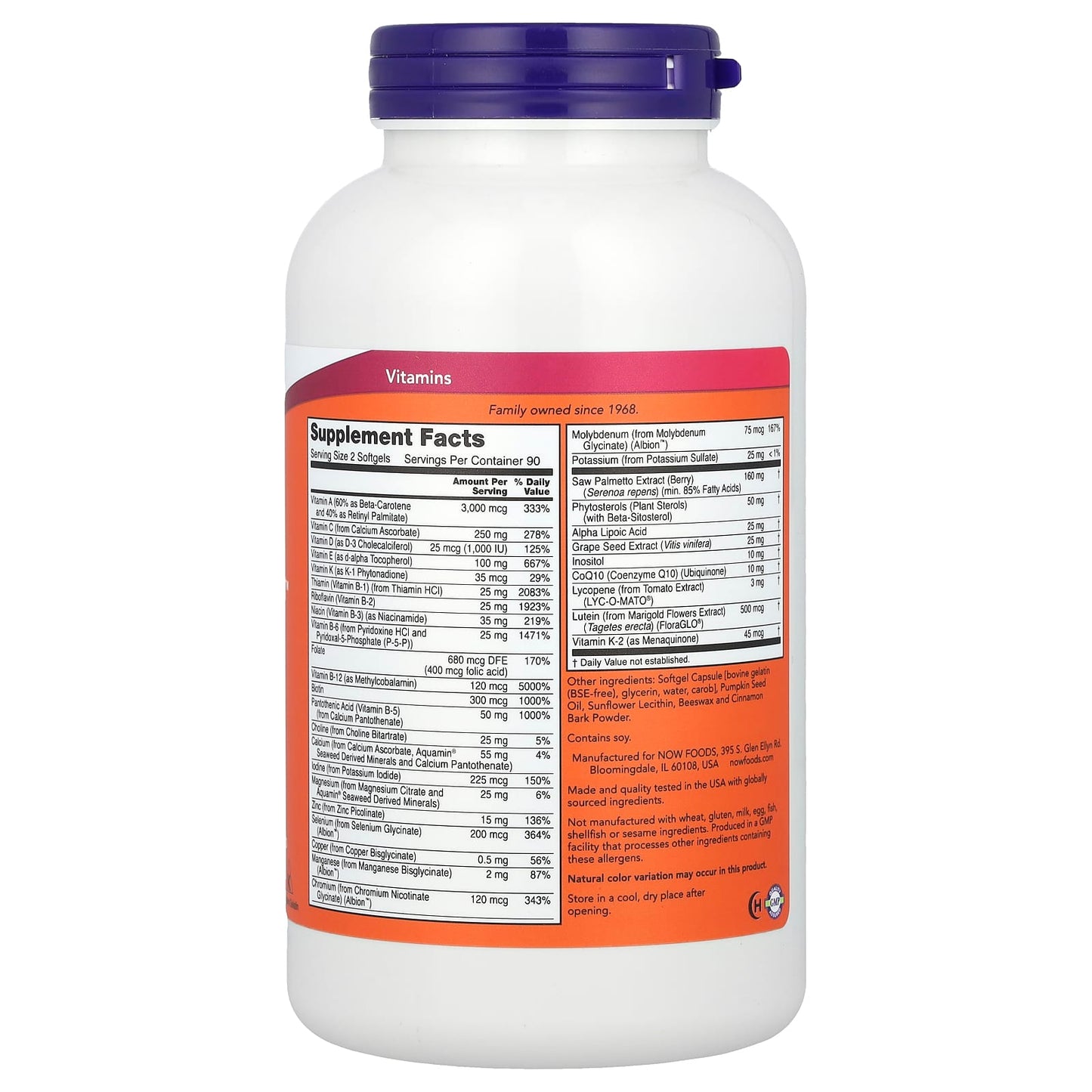 NOW Foods, ADAM™, Superior Men's Multi, 180 Softgels - Image 2