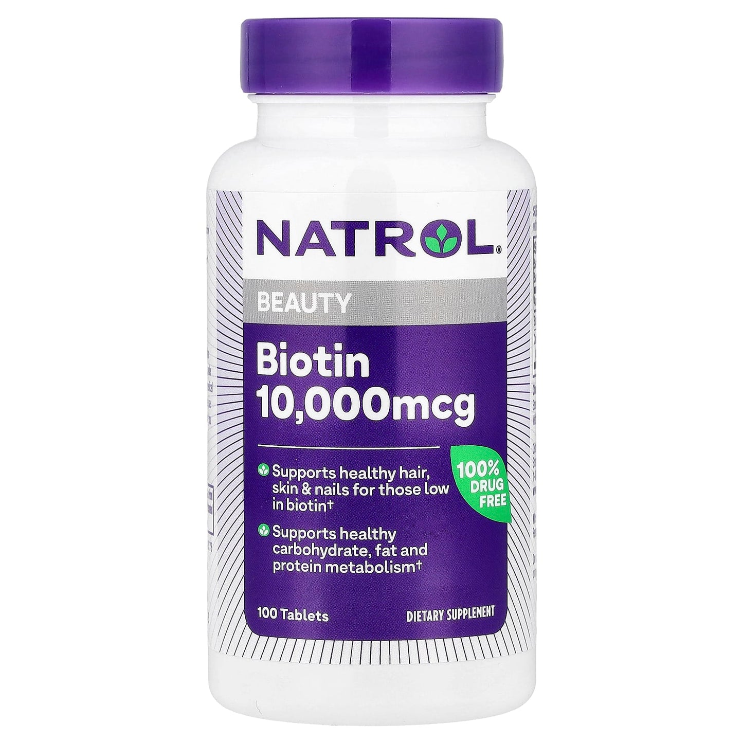 Natrol, Biotin, 100 Tablets - Image 1