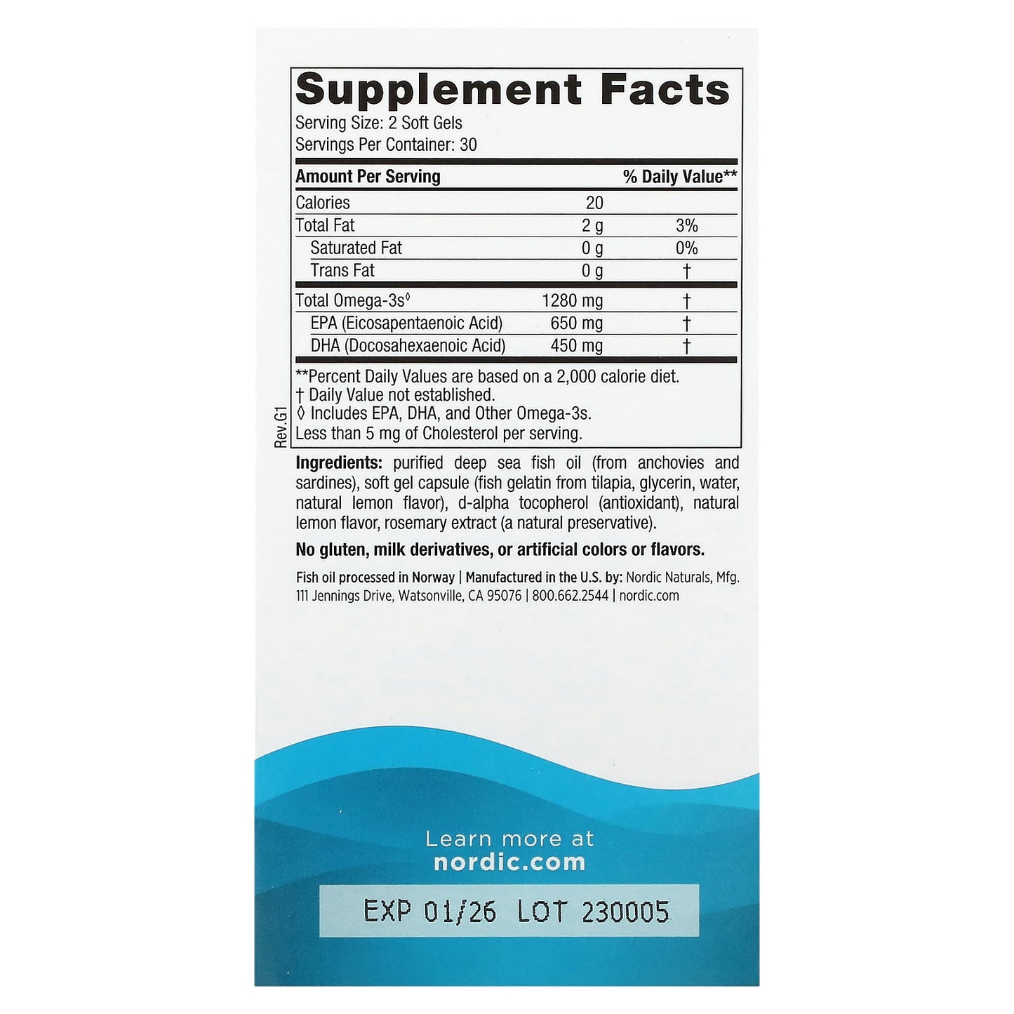Nordic Naturals, Ultimate Omega, Lemon, 60 Fish Gelatin Soft Gels (640 mg per Soft Gel) - Image 2