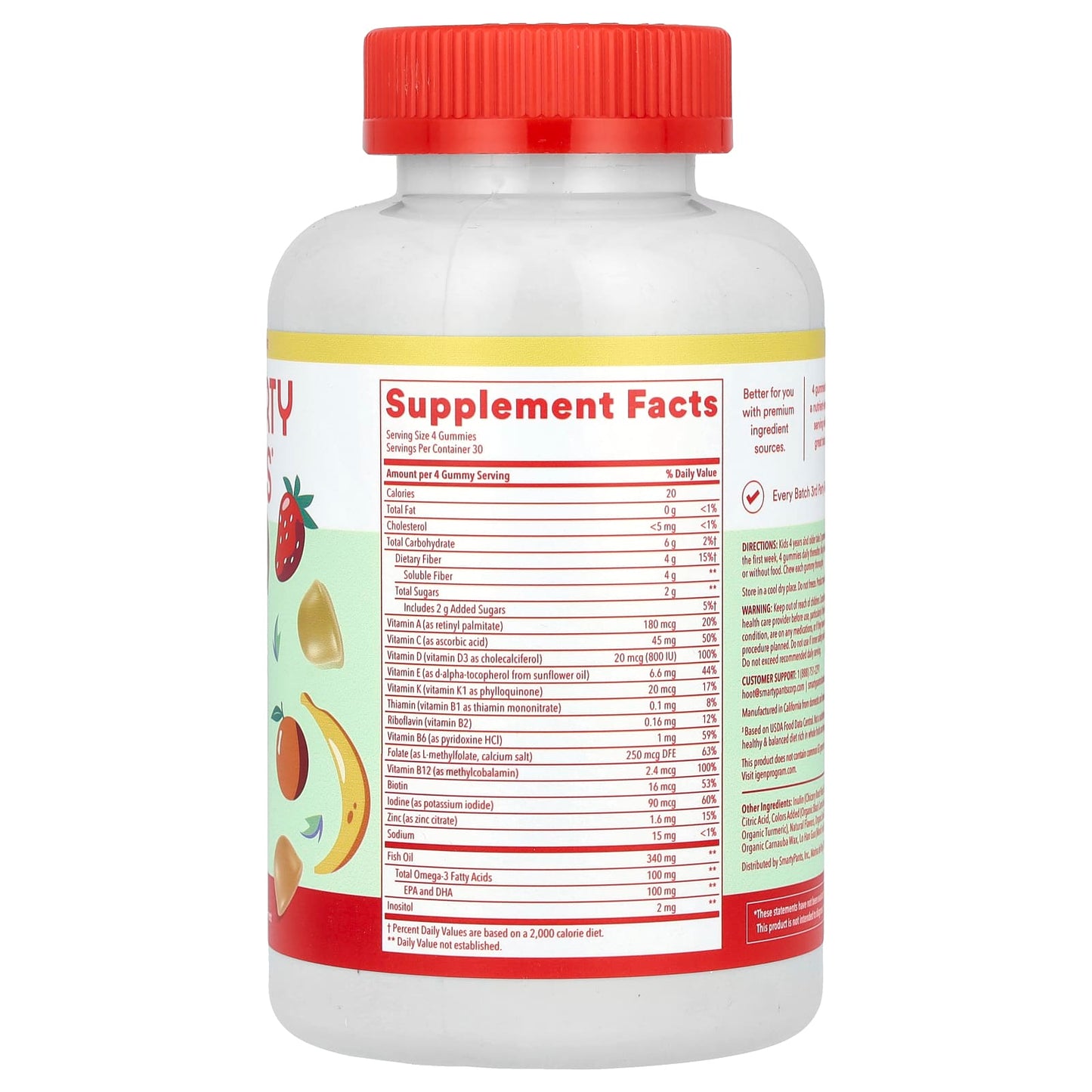 SmartyPants, Kids Multi and Fiber, Lemon, Orange & Strawberry Banana, 120 Gummies - Image 2