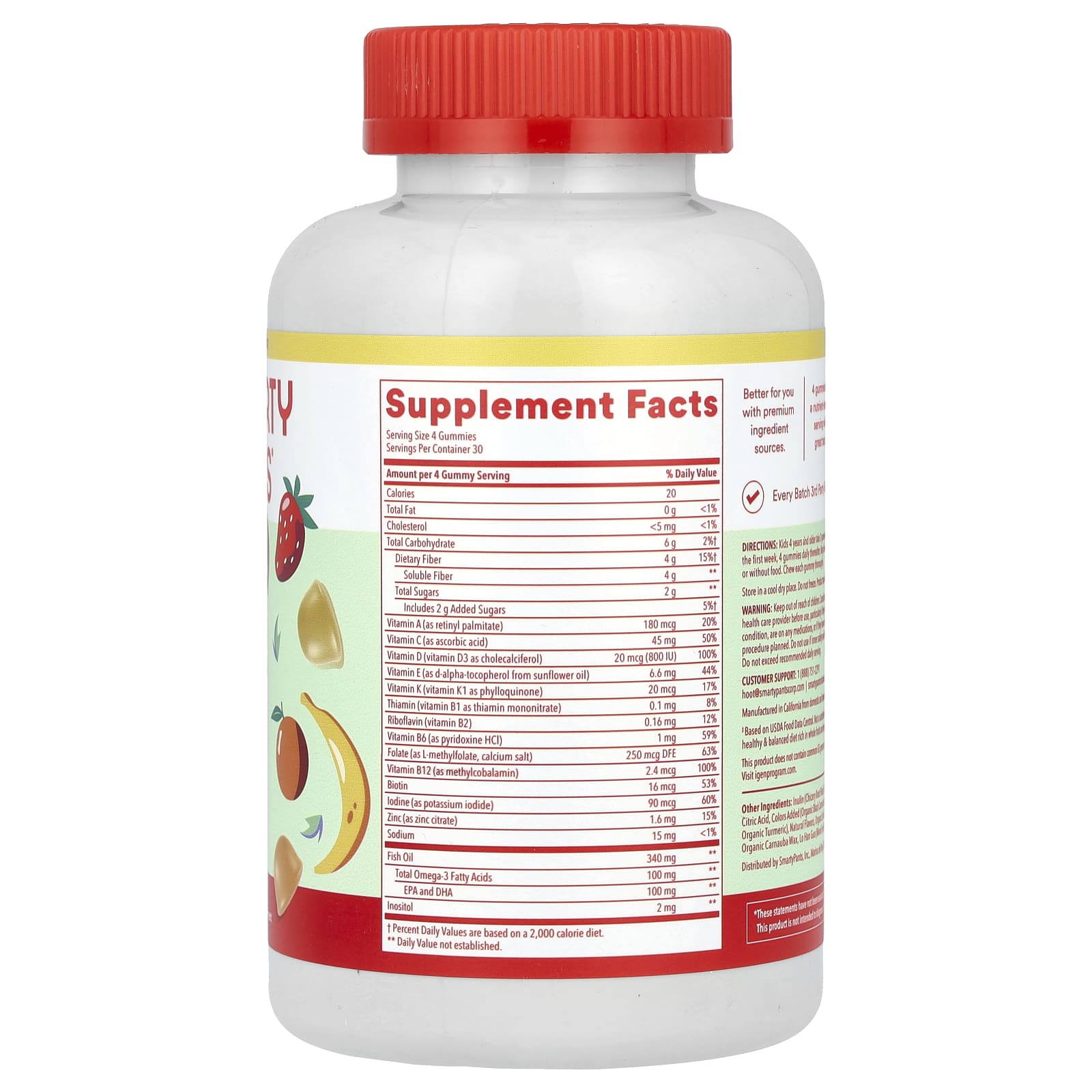 SmartyPants, Kids Multi and Fiber, Lemon, Orange & Strawberry Banana, 120 Gummies - Image 2
