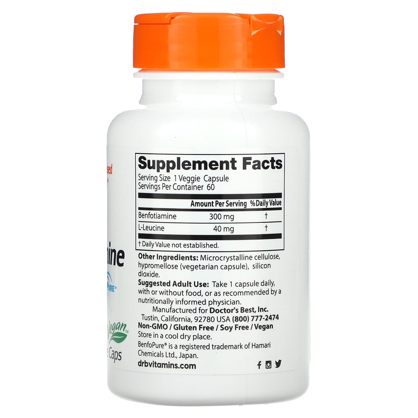Benfotiamine 300 with BenfoPure, Gluten-Free, Vegan Capsules - Image 2