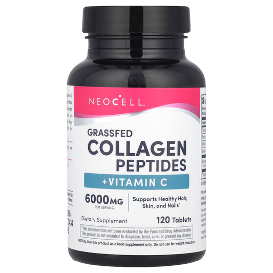 NeoCell, Grassfed Collagen Peptides + Vitamin C, 120 Tablets - Image 1