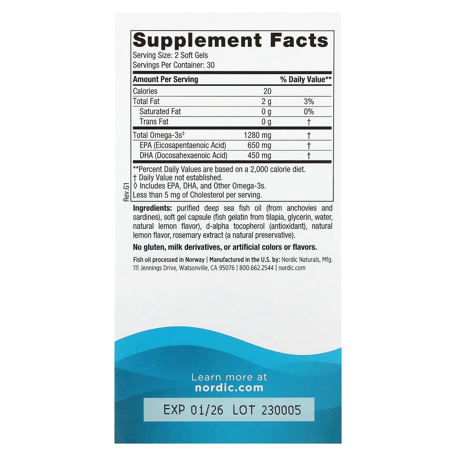 Nordic Naturals, Ultimate Omega, Lemon, 60 Fish Gelatin Soft Gels (640 mg per Soft Gel)