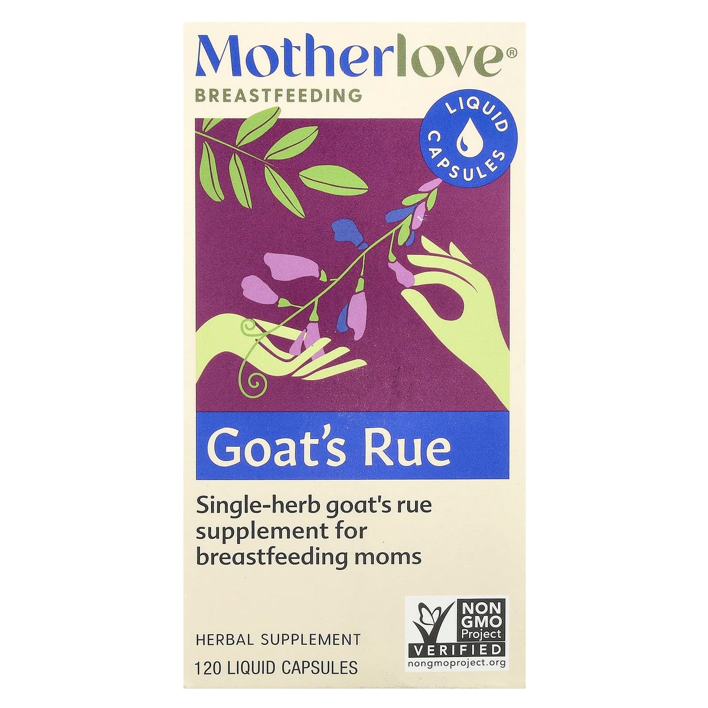 Motherlove, Breastfeeding, Goat's Rue, 120 Liquid Capsules (525 mg per Capsule) - Image 1