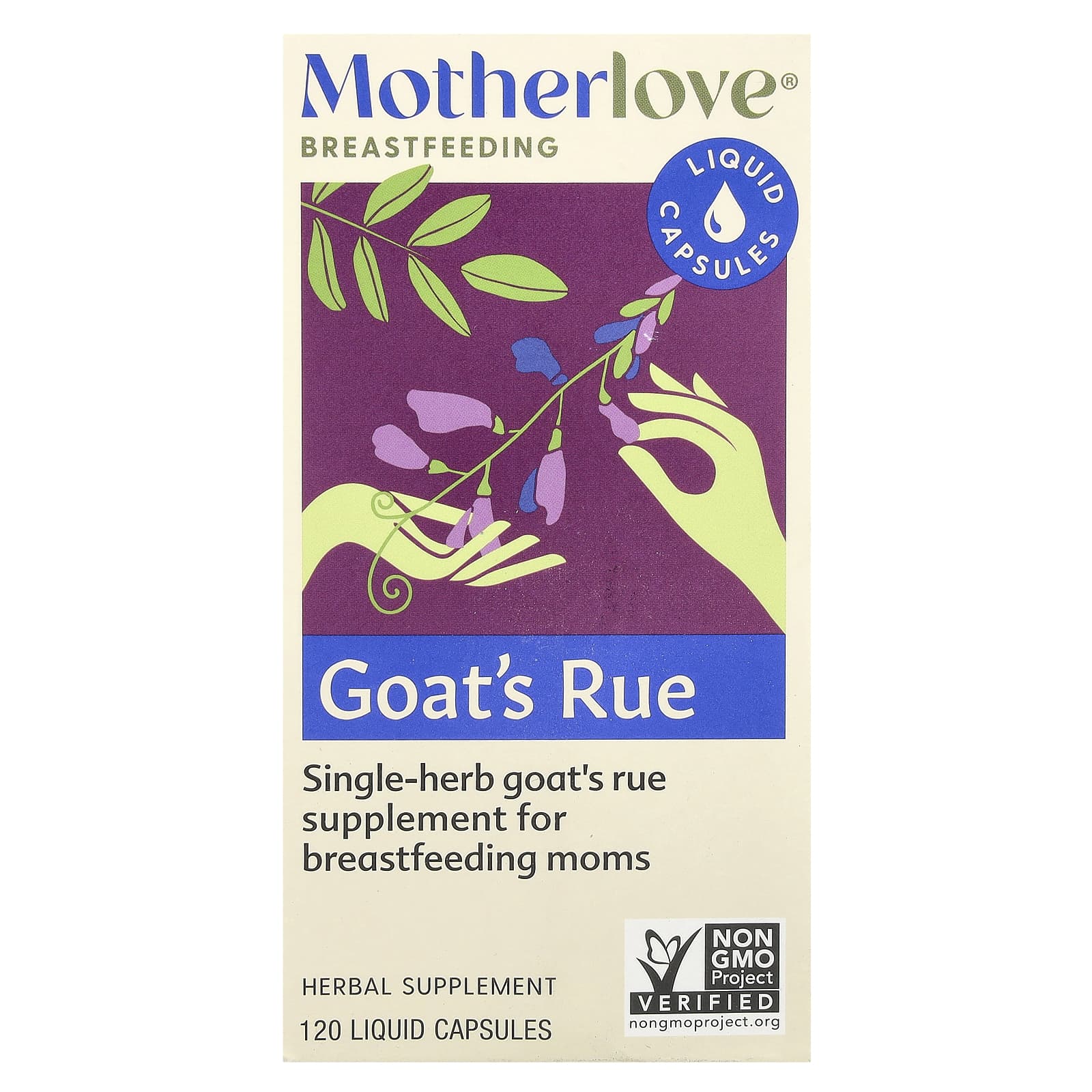 Motherlove, Breastfeeding, Goat's Rue, 120 Liquid Capsules (525 mg per Capsule) - Image 1