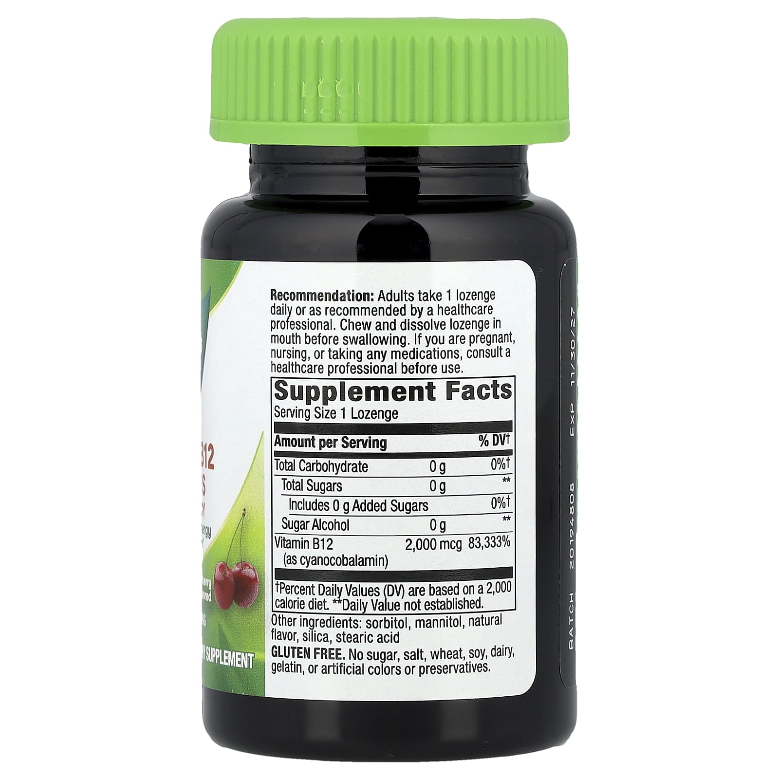 Nature's Way, Vitamin B-12 Lozenges, Cherry, 2,000 mcg, 100 Vegan Lozenges - Image 2