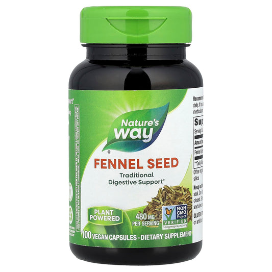 Nature's Way, Fennel Seed, 480 mg, 100 Vegan Capsules - Image 1