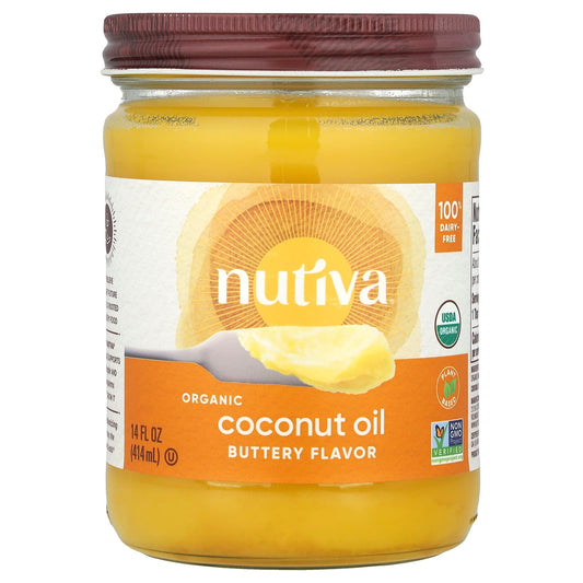 Nutiva, Organic Coconut Oil, Buttery, 14 fl oz (414 ml) - Image 1