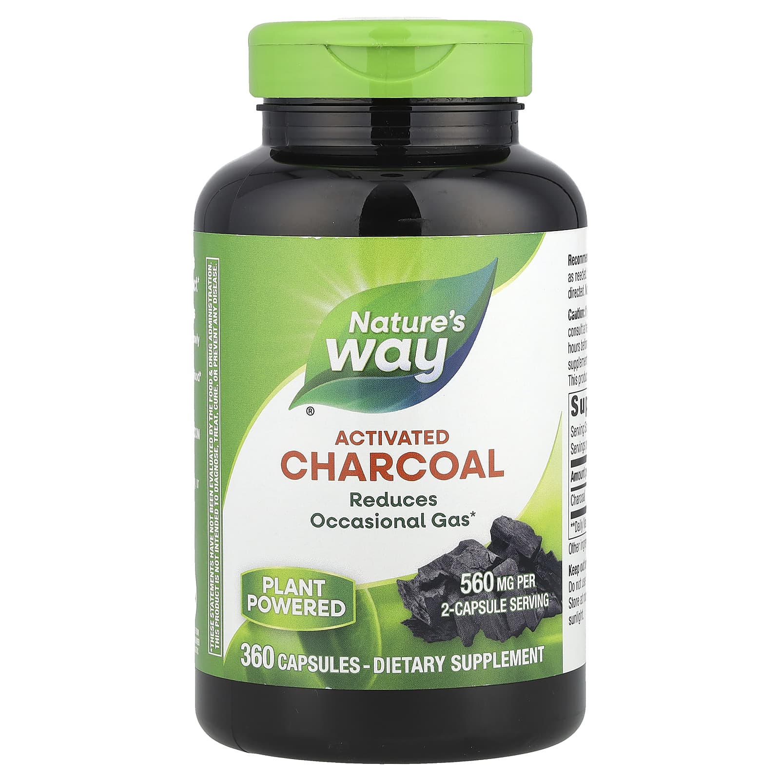 Nature's Way, Activated Charcoal, 360 Capsules (280 mg per Capsule) - Image 1